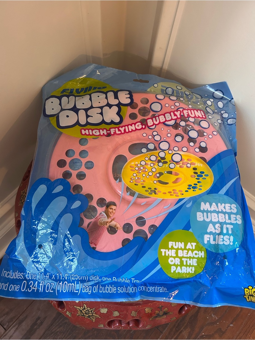 Bubble Disk Kids Toy - Pink Bubble-Making Flying Disk